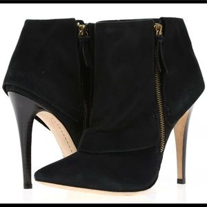 Alice + Olivia suede and leather stiletto booties
